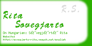 rita sovegjarto business card